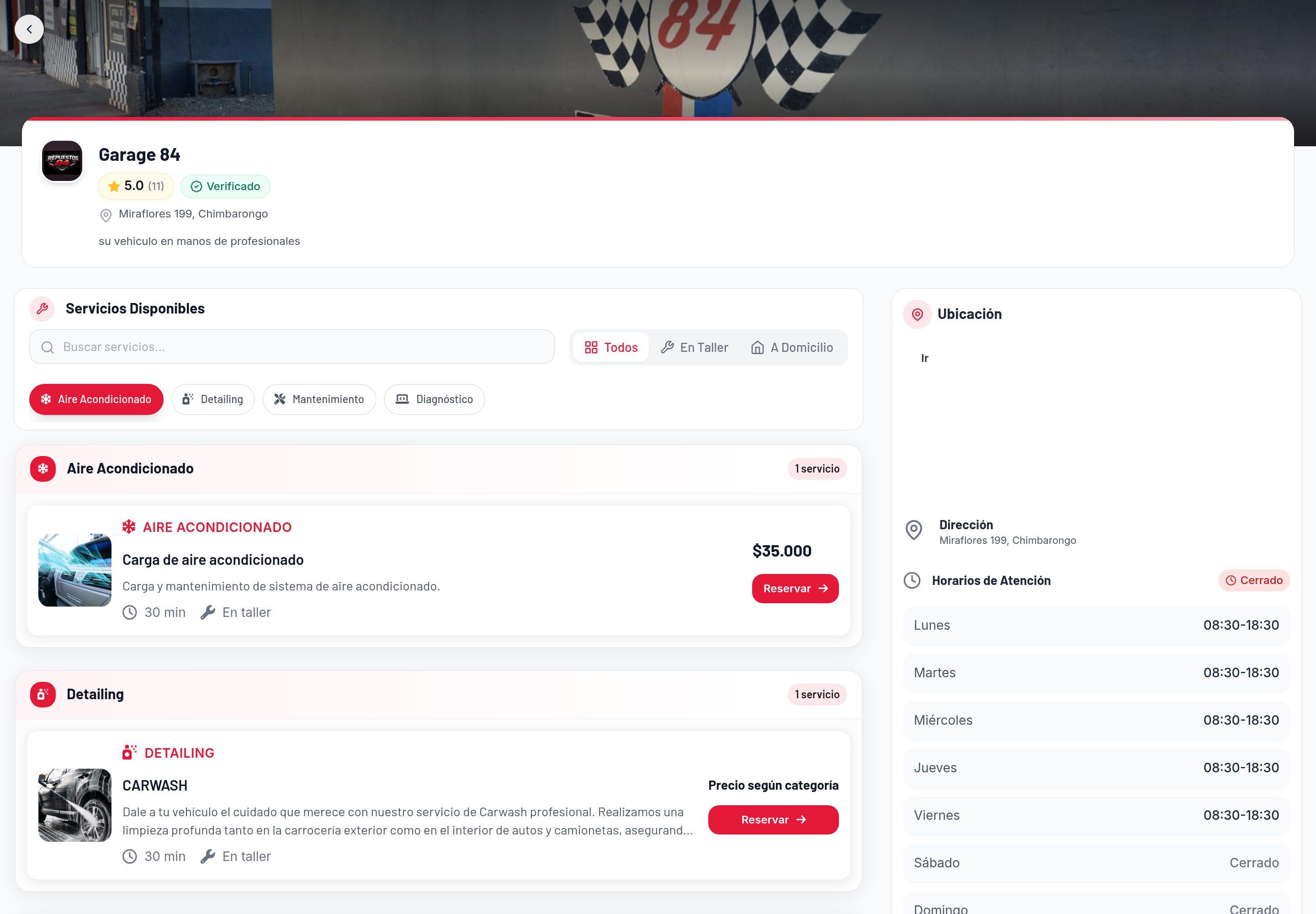 cliv.cl — perfil Garage 84